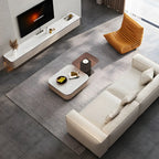 79 4-Drawer White Stone Floating Cable Management TV Stand