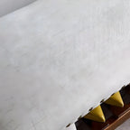 White Modern Upholstered Short Entryway Bench with Shelves