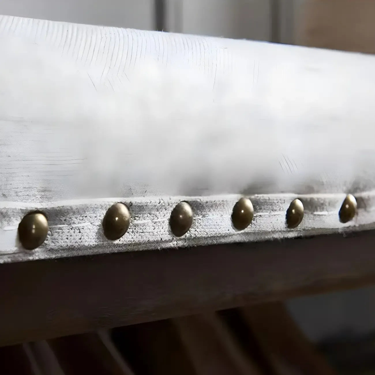 White Modern Upholstered Short Entryway Bench with Shelves