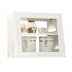 Simple Natural Glass Doors Wood Short China Cabinet