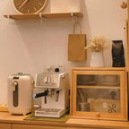 Simple Natural Glass Doors Wood Short China Cabinet