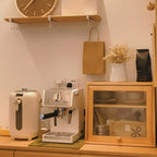 Simple Natural Glass Doors Wood Short China Cabinet