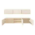 79 White Modern Wood Cable Management TV Stand with Legs