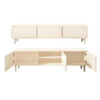 79 White Modern Wood Cable Management TV Stand with Legs