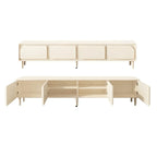 79 White Modern Wood Cable Management TV Stand with Legs