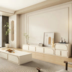 79 White Modern Wood Cable Management TV Stand with Legs