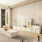 79 White Modern Wood Cable Management TV Stand with Legs