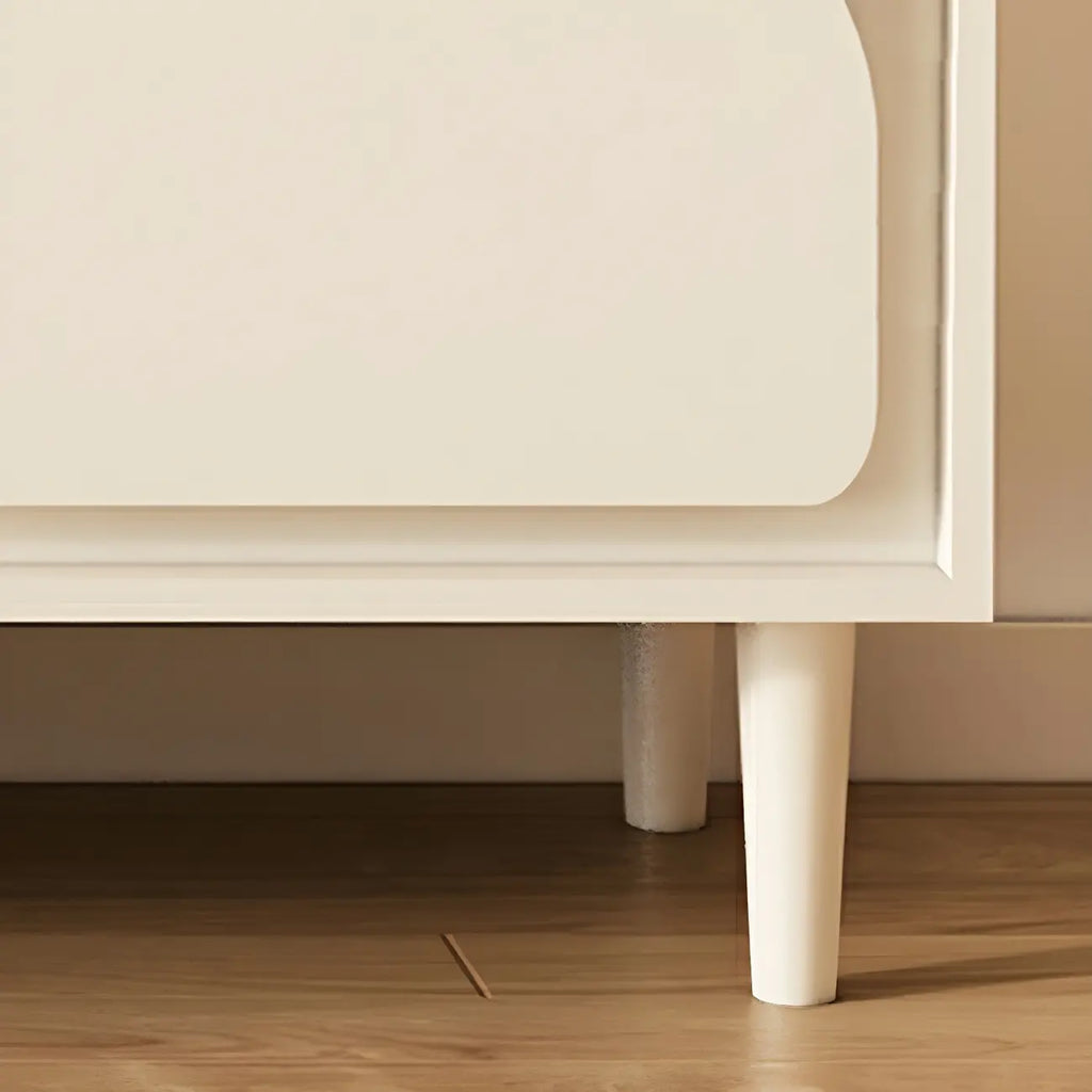 79 White Modern Wood Cable Management TV Stand with Legs