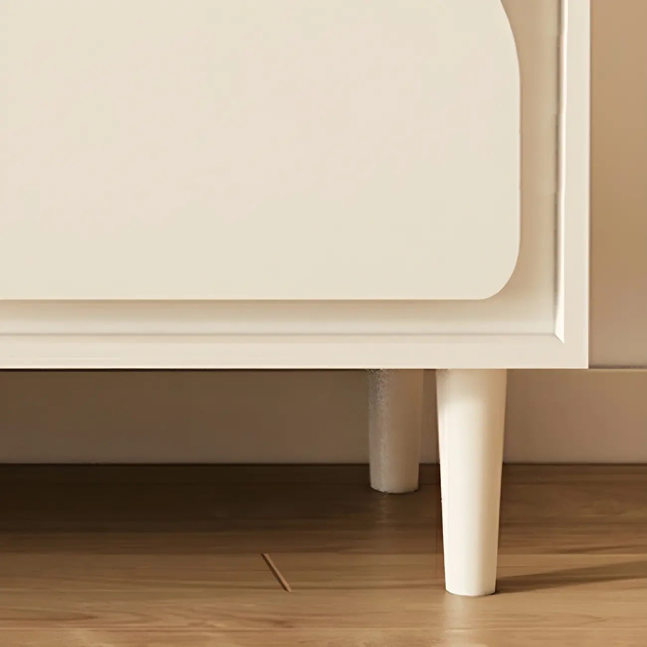 79 White Modern Wood Cable Management TV Stand with Legs