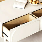 79 White Modern Wood Cable Management TV Stand with Legs