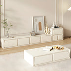 79 White Modern Wood Cable Management TV Stand with Legs