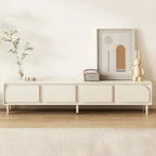 79 White Modern Wood Cable Management TV Stand with Legs