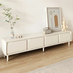 79 White Modern Wood Cable Management TV Stand with Legs