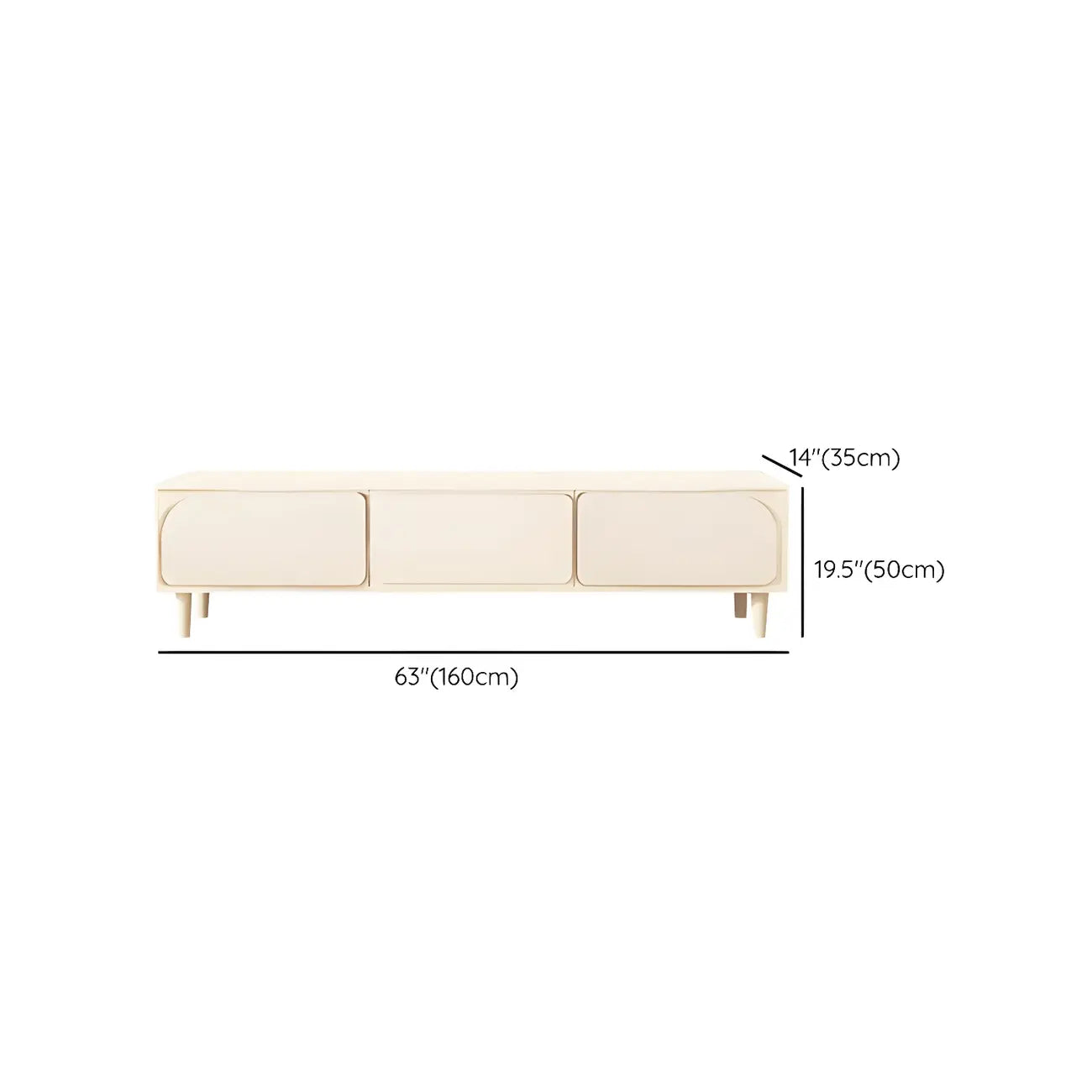 79 White Modern Wood Cable Management TV Stand with Legs