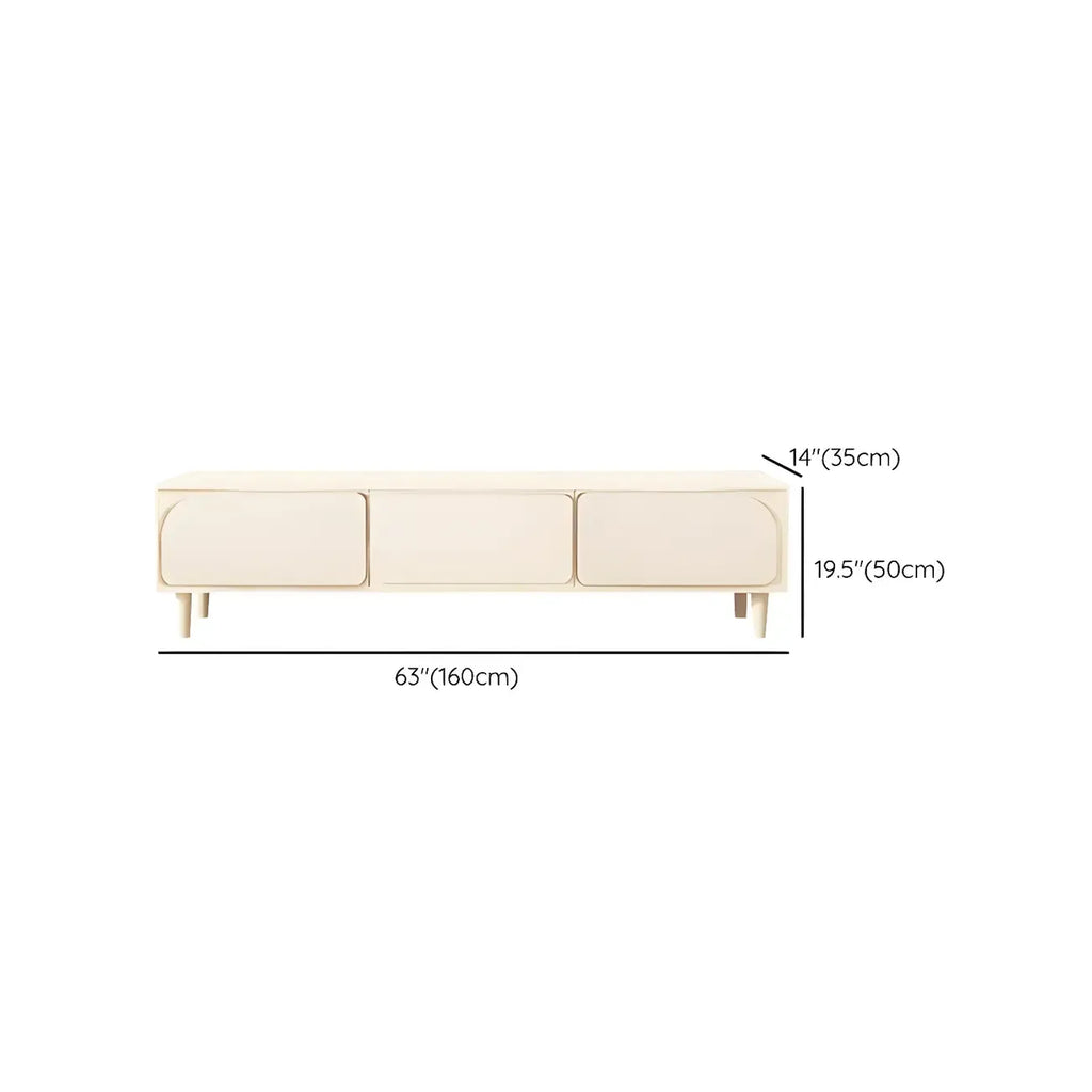 79 White Modern Wood Cable Management TV Stand with Legs