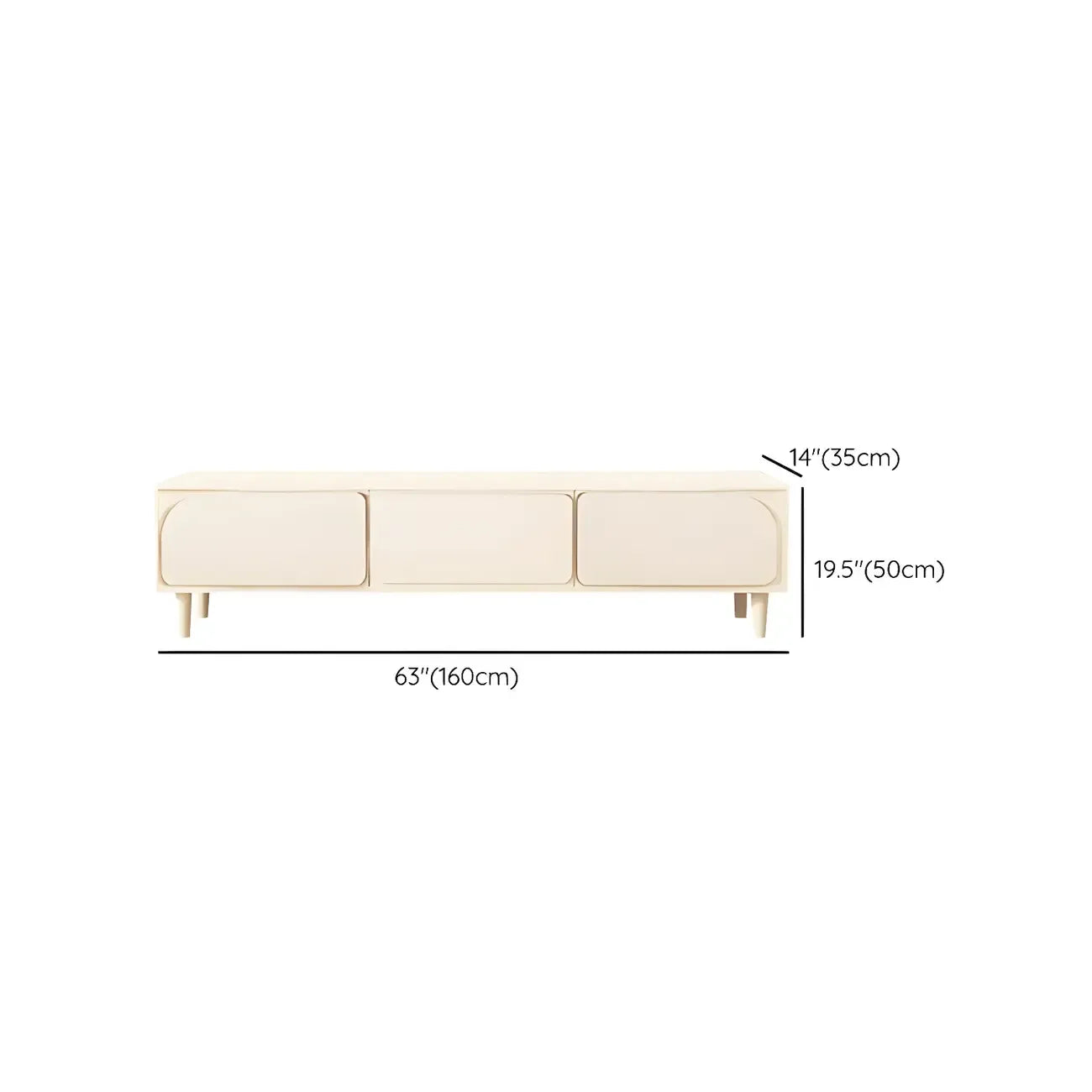 79 White Modern Wood Cable Management TV Stand with Legs