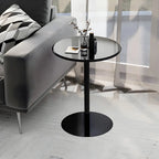 Contemporary Black Metal Pedestal Round End Table
