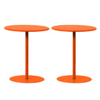 Contemporary Black Metal Pedestal Round End Table