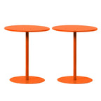 Contemporary Black Metal Pedestal Round End Table