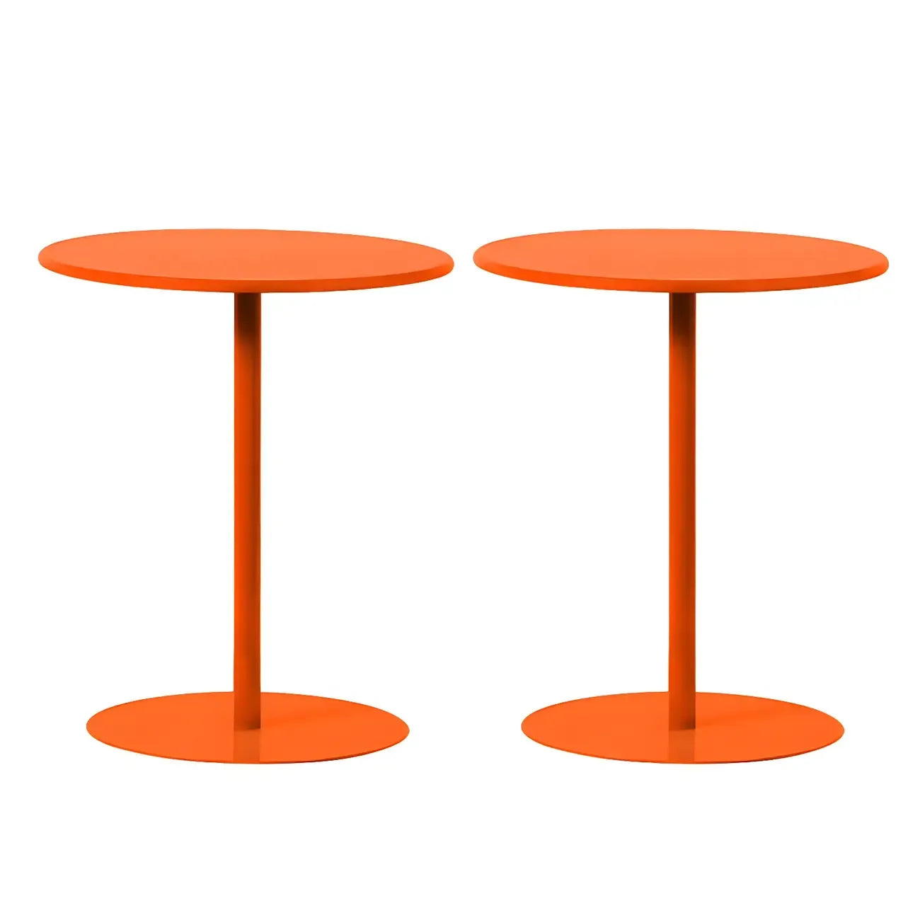 Contemporary Black Metal Pedestal Round End Table