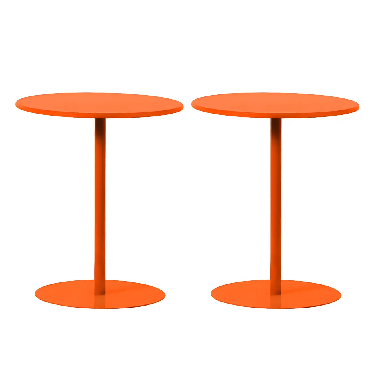 Contemporary Black Metal Pedestal Round End Table