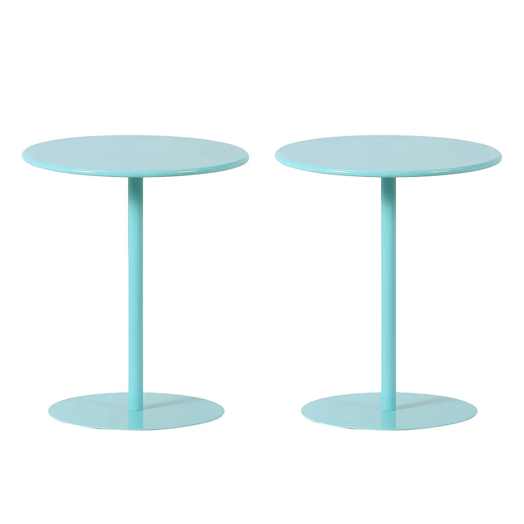 Contemporary Black Metal Pedestal Round End Table