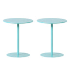 Contemporary Black Metal Pedestal Round End Table