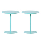 Contemporary Black Metal Pedestal Round End Table