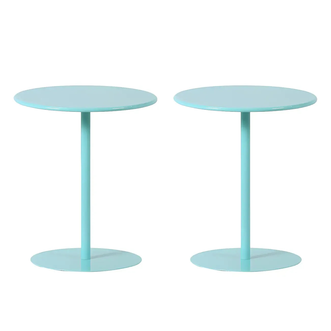 Contemporary Black Metal Pedestal Round End Table