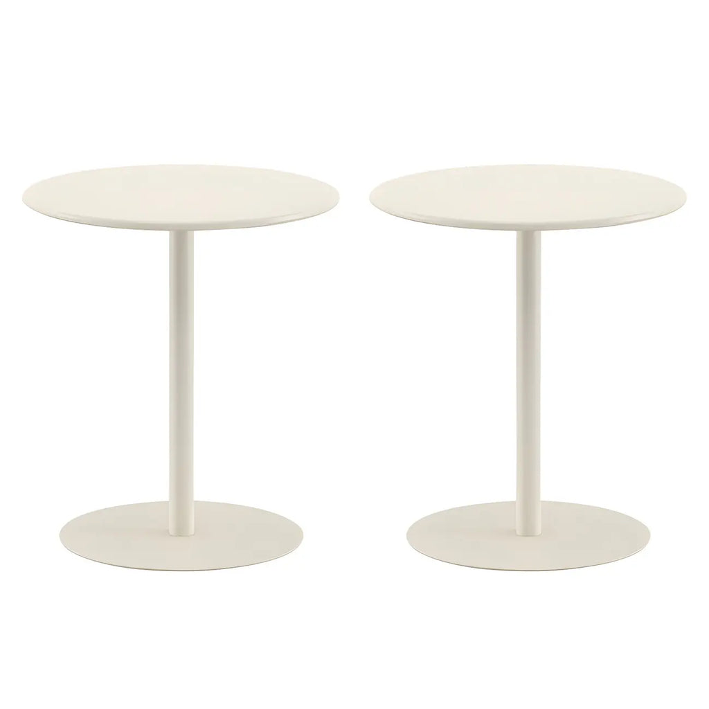 Contemporary Black Metal Pedestal Round End Table