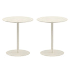 Contemporary Black Metal Pedestal Round End Table