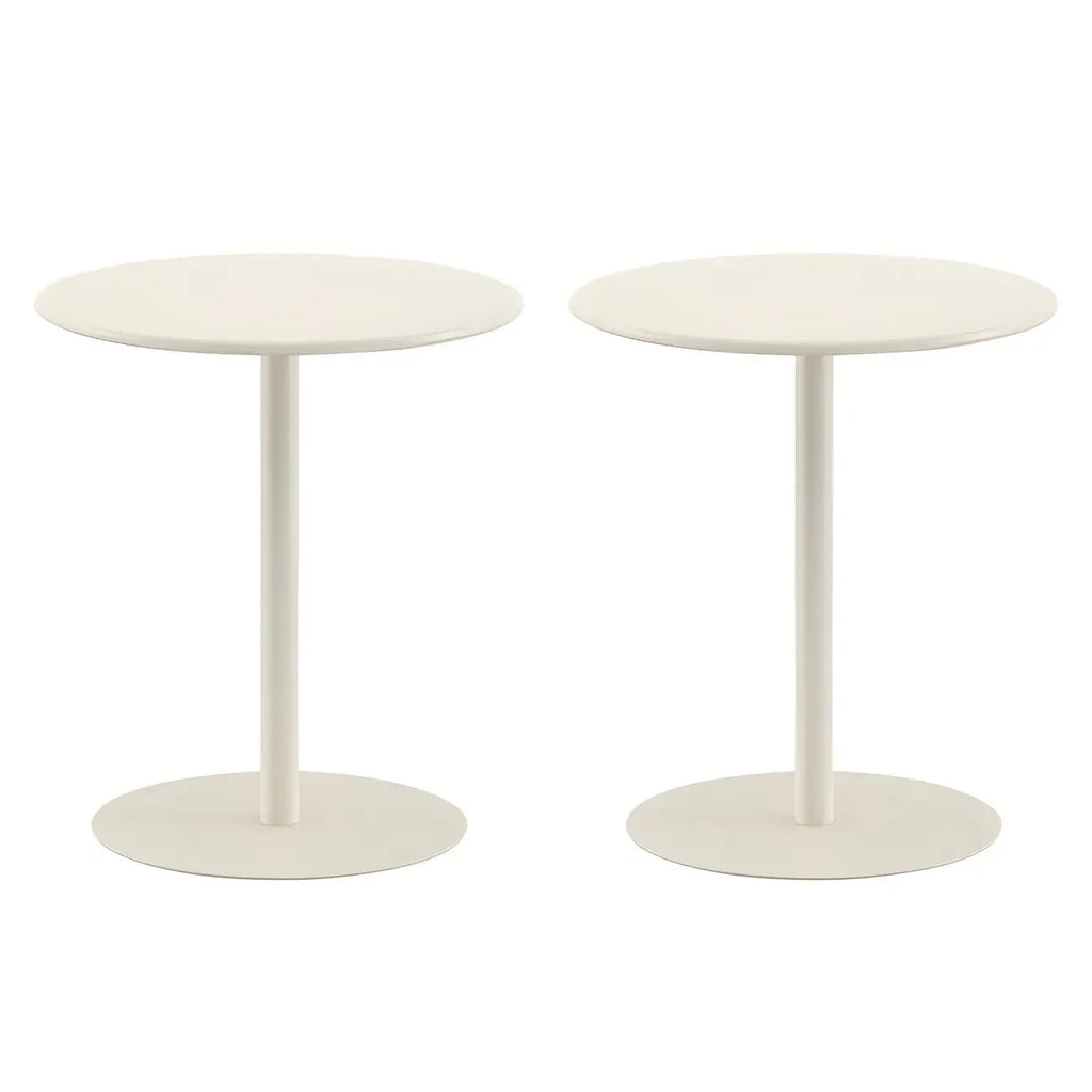 Contemporary Black Metal Pedestal Round End Table