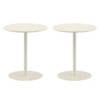 Contemporary Black Metal Pedestal Round End Table