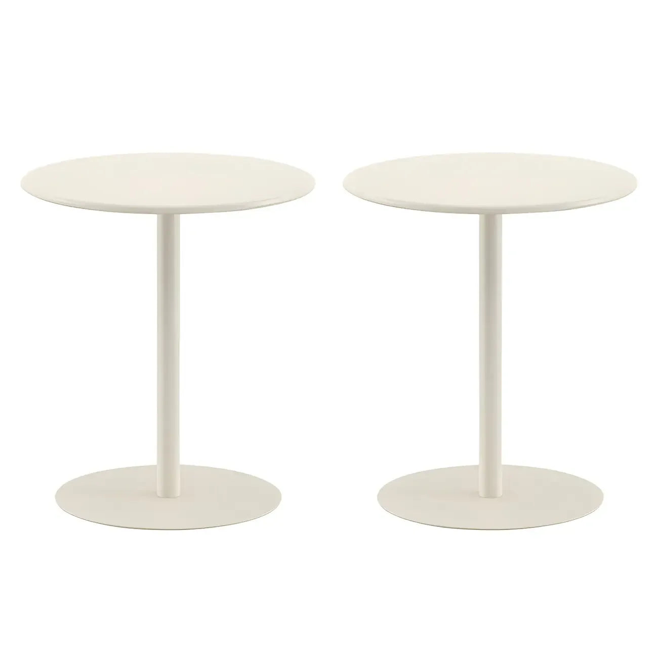 Contemporary Black Metal Pedestal Round End Table