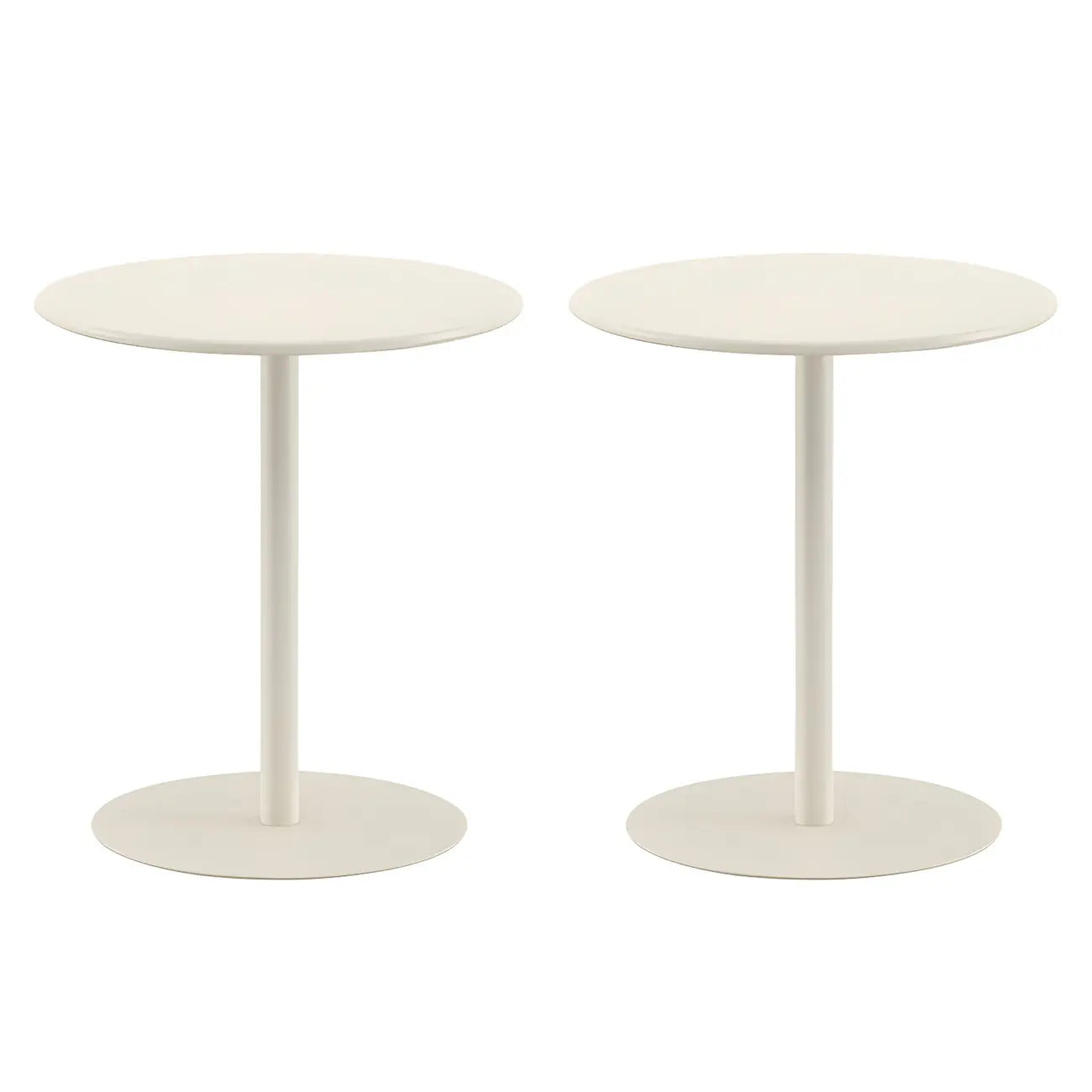 Contemporary Black Metal Pedestal Round End Table