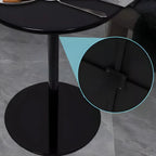 Contemporary Black Metal Pedestal Round End Table