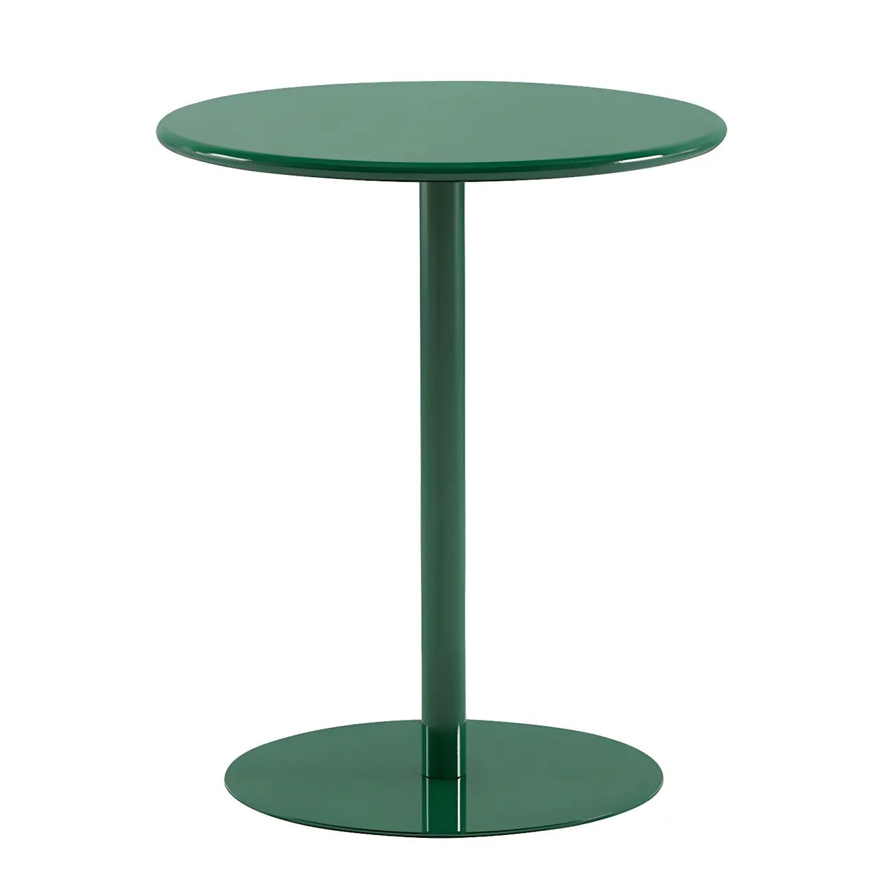 Contemporary Black Metal Pedestal Round End Table