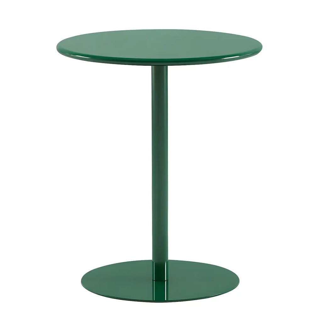 Contemporary Black Metal Pedestal Round End Table
