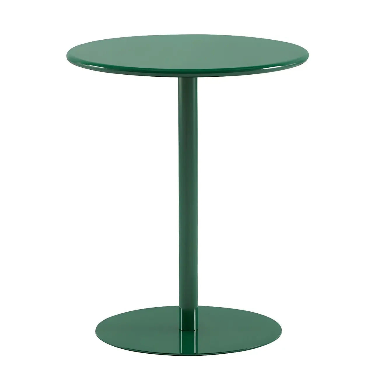 Contemporary Black Metal Pedestal Round End Table
