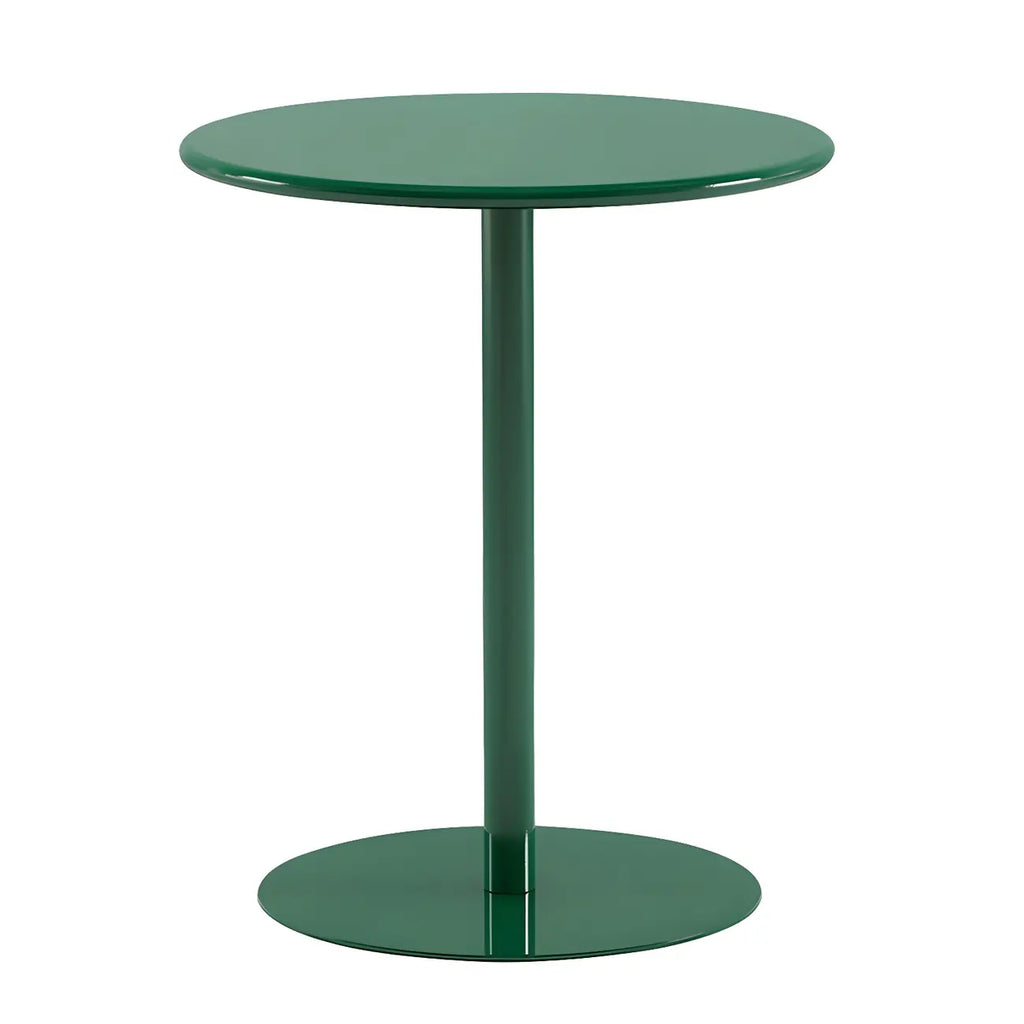 Contemporary Black Metal Pedestal Round End Table