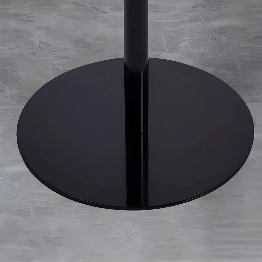 Contemporary Black Metal Pedestal Round End Table