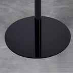 Contemporary Black Metal Pedestal Round End Table