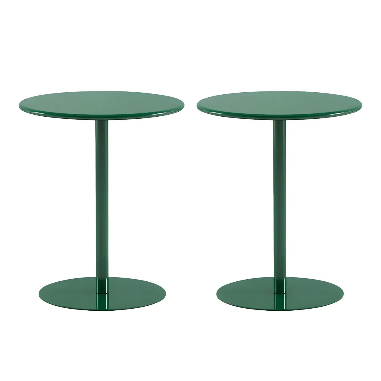 Contemporary Black Metal Pedestal Round End Table