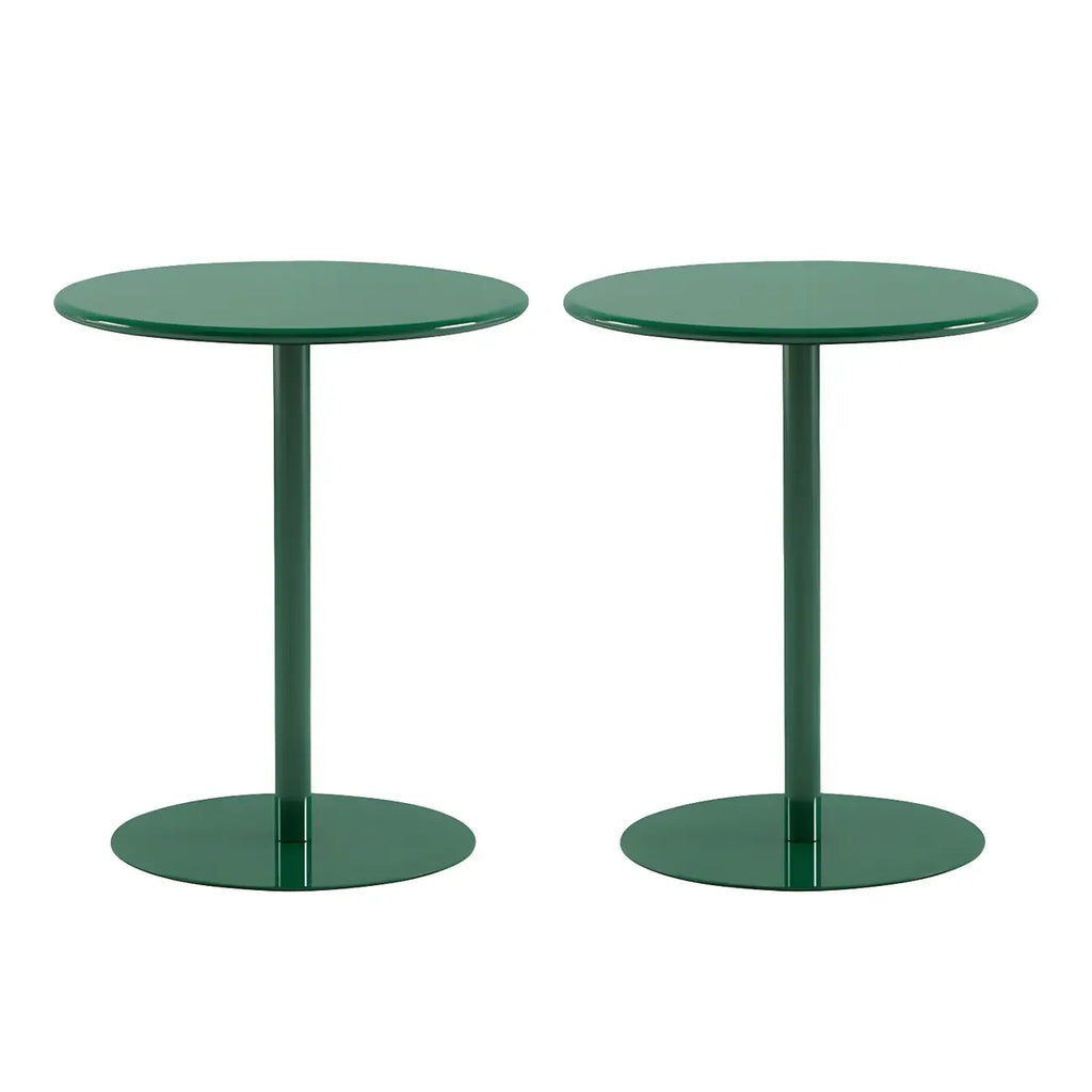 Contemporary Black Metal Pedestal Round End Table