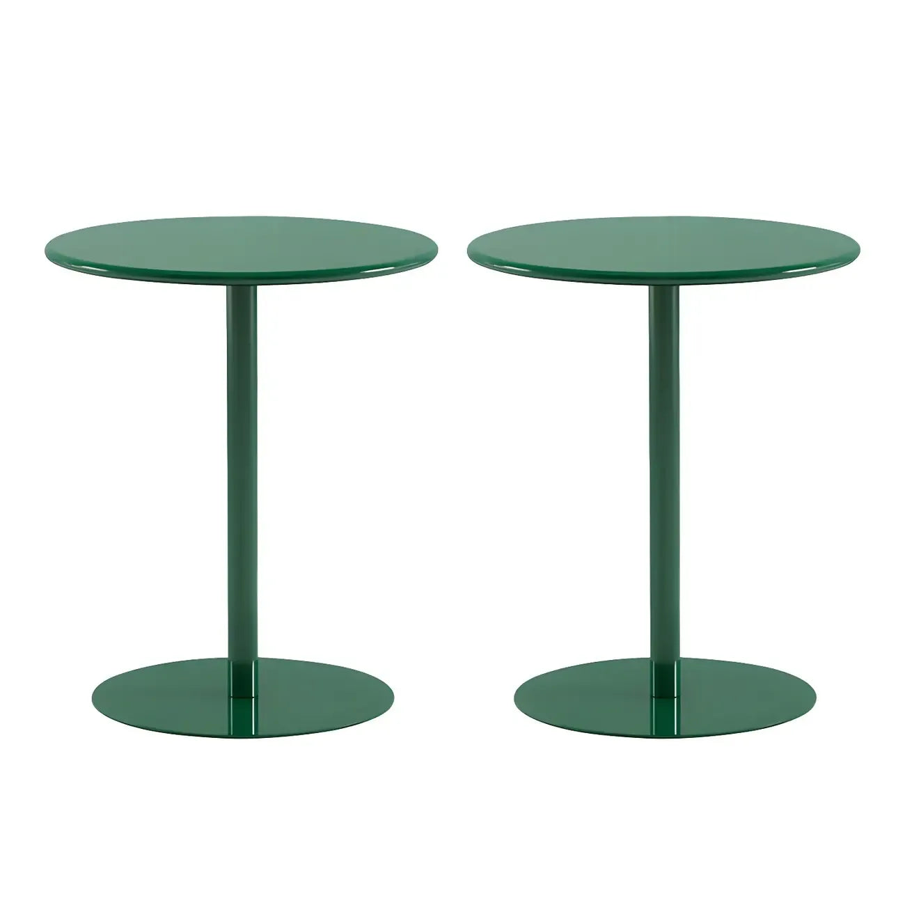 Contemporary Black Metal Pedestal Round End Table