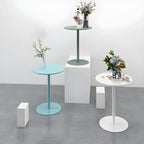 Contemporary Black Metal Pedestal Round End Table