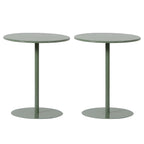 Contemporary Black Metal Pedestal Round End Table