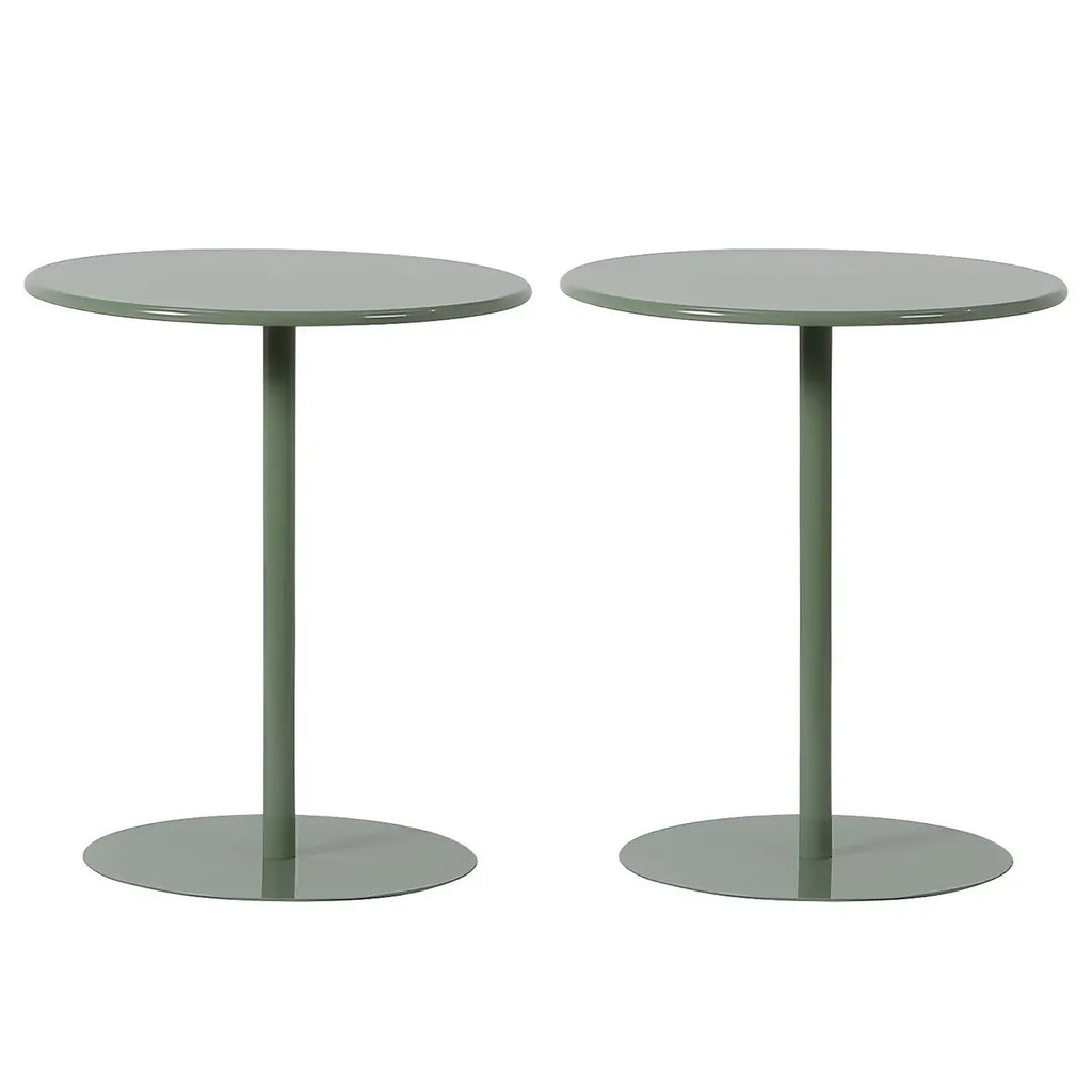 Contemporary Black Metal Pedestal Round End Table