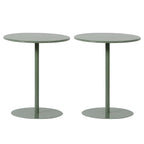 Contemporary Black Metal Pedestal Round End Table