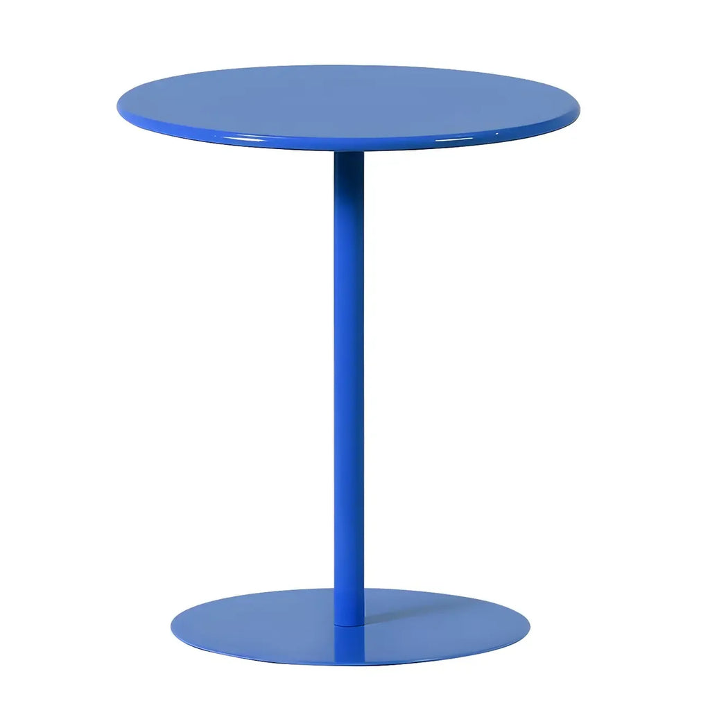 Contemporary Black Metal Pedestal Round End Table